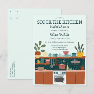 Invitation Carte Postale RECHARGEZ LA CUISINE Enterrement de vie de jeune f