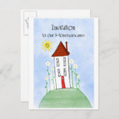 Invitation Carte Postale réchaud d'invitation (Devant / Derrière)