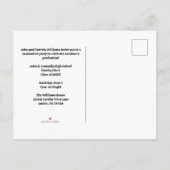 Invitation Carte Postale Red Choir Photo High School Graduation Party (Dos)