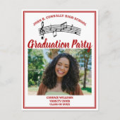 Invitation Carte Postale Red Choir Photo High School Graduation Party (Devant)