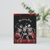 Invitation Carte Postale Red Death Dancing Skeletons Mariage gothique (Debout devant)