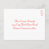 Invitation Carte Postale Red RSVP Bride & Groom Mariage noir et blanc (Dos)