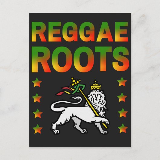 INVITATION CARTE POSTALE REGGAE ROOTS RASTA LION DE JUDA (Devant)