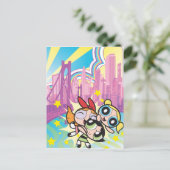 Invitation Carte Postale Règle Powerpuff Girls (Debout devant)