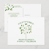 Invitation Carte Postale Regroupement familial repoussé Simple arbre généal (Devant / Derrière)