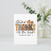 Invitation Carte Postale Remerciez Le Seigneur Thanksgiving Turquie (Debout devant)