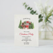 Invitation Carte Postale Remorque de Noël Camper Rustic Theme Party (Debout devant)