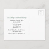 Invitation Carte Postale Renard d'anniversaire d'enfant simple (Dos)