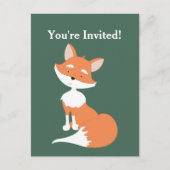 Invitation Carte Postale Renard d'anniversaire d'enfant simple (Devant)