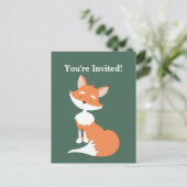 Invitation Carte Postale Renard d'anniversaire d'enfant simple (Debout devant)