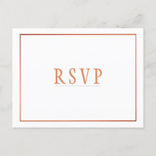 Invitation Carte Postale Répondre S.V.P. Cuivre Orange Simple Mariage
