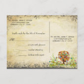 Invitation Carte Postale Réponse au mariage de la succursale de la forêt en (Dos)