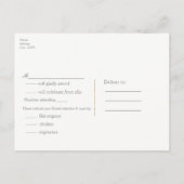 Invitation Carte Postale Réponse au mariage moderne marocain or et blanc vi (Dos)