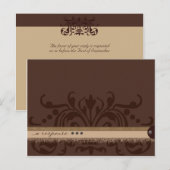 Invitation Carte Postale Réponse Brown monochrome (Devant / Derrière)