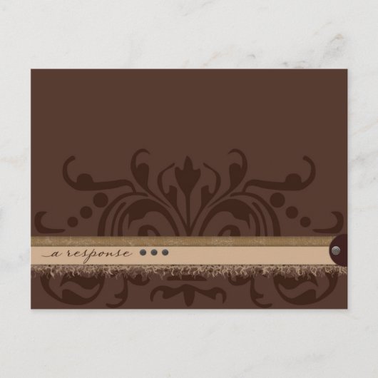 Invitation Carte Postale Réponse Brown monochrome (Devant)