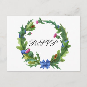 Invitation Carte Postale Réponse de choix de repas de mariage élégant au ch