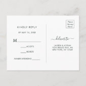 Invitation Carte Postale Réponse de mariage Blush Pink Bloom (Dos)