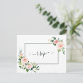 Invitation Carte Postale Réponse de mariage Blush Pink Bloom (Debout devant)