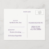 Invitation Carte Postale Réponse de mariage élégant à l'aquarelle florale v (Dos)