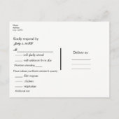 Invitation Carte Postale Réponse de mariage en forêt rustique de pin (Dos)