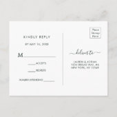 Invitation Carte Postale Réponse de mariage Fleur rose pastel (Dos)