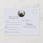 Invitation Carte Postale Réponse de mariage Forêt Enchantée Cerf Lune (Dos)