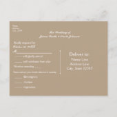 Invitation Carte Postale Réponse de mariage rustique Birch Tree & Heart (Dos)