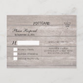 Invitation Carte Postale Réponse de mariage Rustique Bois Hydrangea Guirlan (Dos)