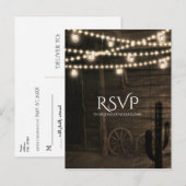 Invitation Carte Postale Réponse de mariage rustique Old Western Saloon (Devant / Derrière)