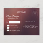 Invitation Carte Postale Réponse de RSVP de mariage à l'aquarelle florale e (Dos)