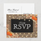 Invitation Carte Postale Réponse de Rustique Automne | Réponse de Mariage C (Devant / Derrière)