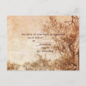 Invitation Carte Postale réponse des mariages agricoles de l'Ouest rustique (Dos)
