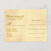 Invitation Carte Postale Réponse dorée juive (Dos)