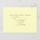 Invitation Carte Postale réponse du mariage de l'Ouest de la ferme de blé R (Dos)