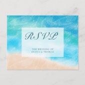 Invitation Carte Postale Réponse élégante de mariage classique à l'aquarell (Devant)