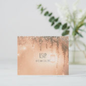 Invitation Carte Postale Réponse Pink Dreamy Rustic Forest (Debout devant)