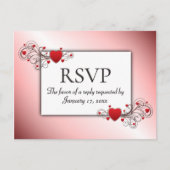 Invitation Carte Postale Réponse pour la Saint-Valentin avec choix de resta (Devant)