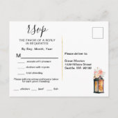 Invitation Carte Postale Réponse pour le dîner de réception aux lanternes r (Dos)
