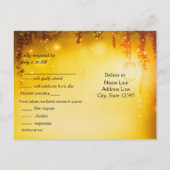 Invitation Carte Postale Réponse pour mariage rustique enchanté de forêt en (Dos)