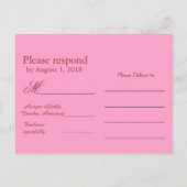 Invitation Carte Postale Réponse pourpre RSVP (Dos)
