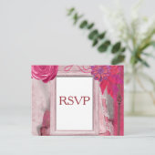 Invitation Carte Postale Réponse pourpre RSVP (Debout devant)