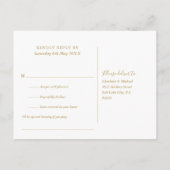 Invitation Carte Postale Réponse RSVP de demande de chanson avec écriture d (Dos)