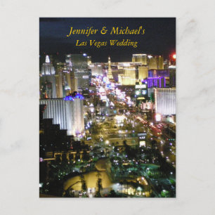 Invitation Carte Postale Réponse RSVP de Las Vegas Wedding