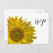 Invitation Carte Postale Réponse RSVP du mariage du tournesol jaune (Devant / Derrière)