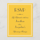 Invitation Carte Postale Réponse RSVP Elegant Mariage classique (Devant)