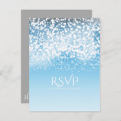 Invitation Carte Postale Réponse RSVP Sparkling Lights Romantic Winter Wond (Devant / Derrière)
