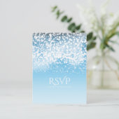 Invitation Carte Postale Réponse RSVP Sparkling Lights Romantic Winter Wond (Debout devant)