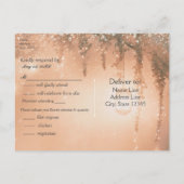 Invitation Carte Postale Réponse RVB Forêt Rustique Rêveuse Rose (Dos)