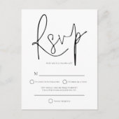 Invitation Carte Postale Réponse simple noir et blanc pour mariage (Devant)
