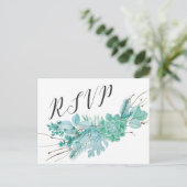 Invitation Carte Postale Réponse Succulente Eucalyptus RSVP 3961 (Debout devant)